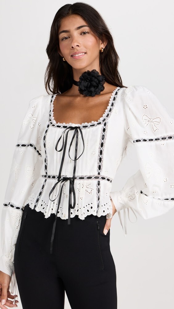

Топ For Love & Lemons Rowan, белый
