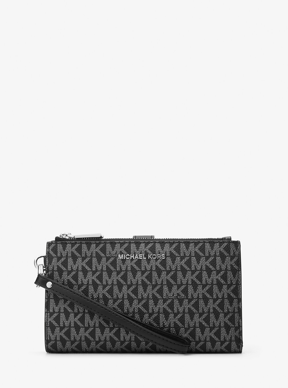 

Кошелек для смартфона с металлическим фирменным логотипом Jet Set Michael Kors, серебряный
