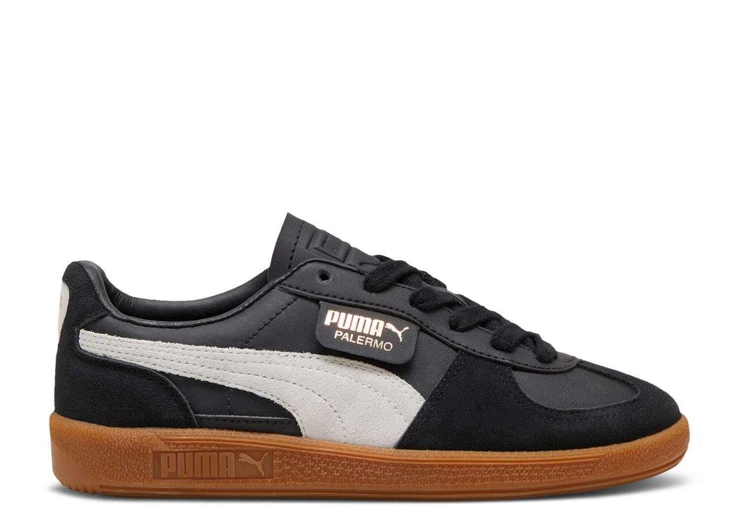 Кроссовки Puma Palermo Leather Big Kid 'Black Feather Grey Gum', черный