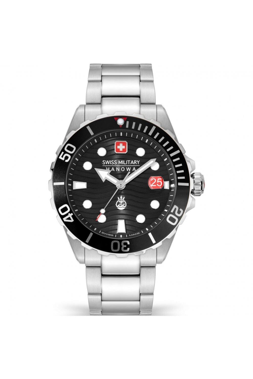 

Спортивные кварцевые часы Offshore Diver Ii из нержавеющей стали — Smwgh2200301 Swiss Military Hanowa, черный