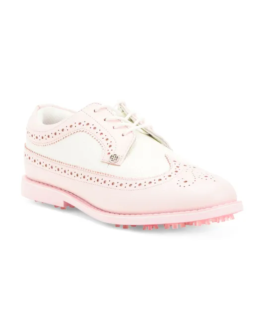 

Кожаные туфли для гольфа Longwing Gallivanter G/Fore, цвет Blush