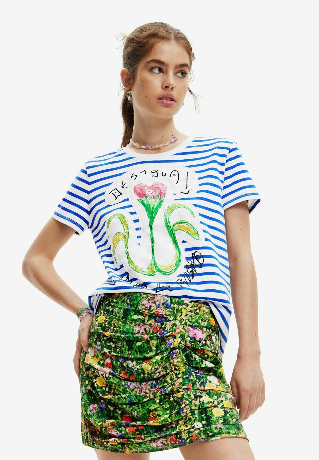 

Футболка с принтом Desigual, синий