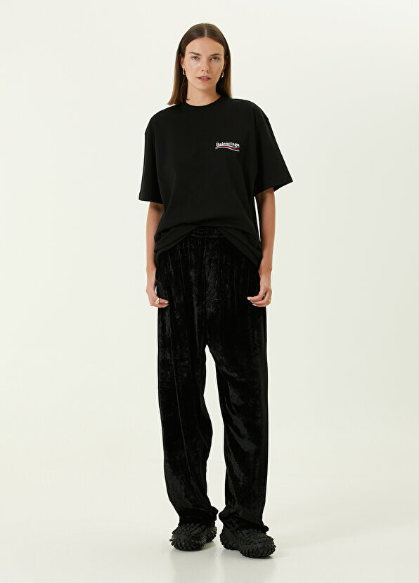 

Черные бархатные спортивные штаны Balenciaga, Черный