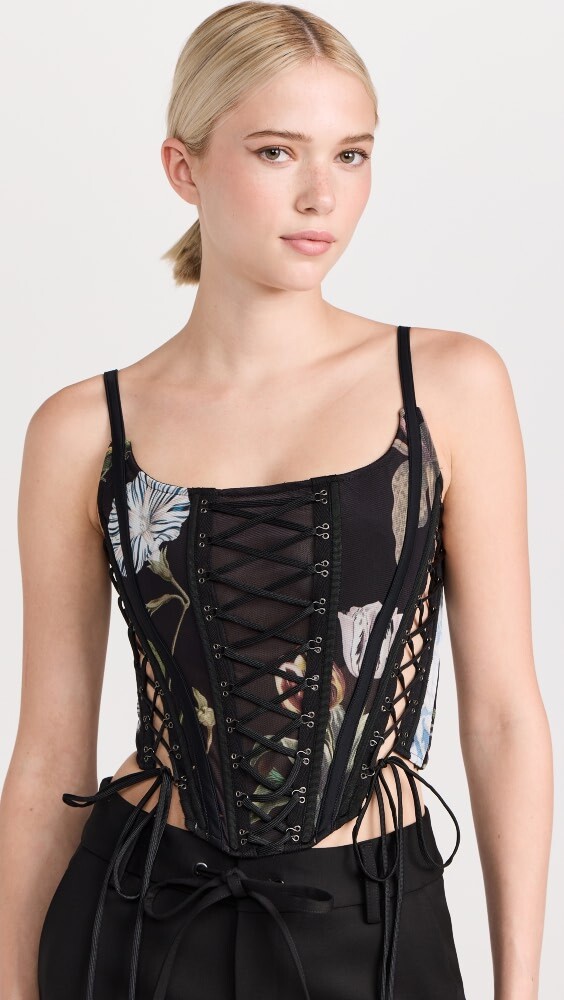 

Топ Monse Print Laced Bustier, черный