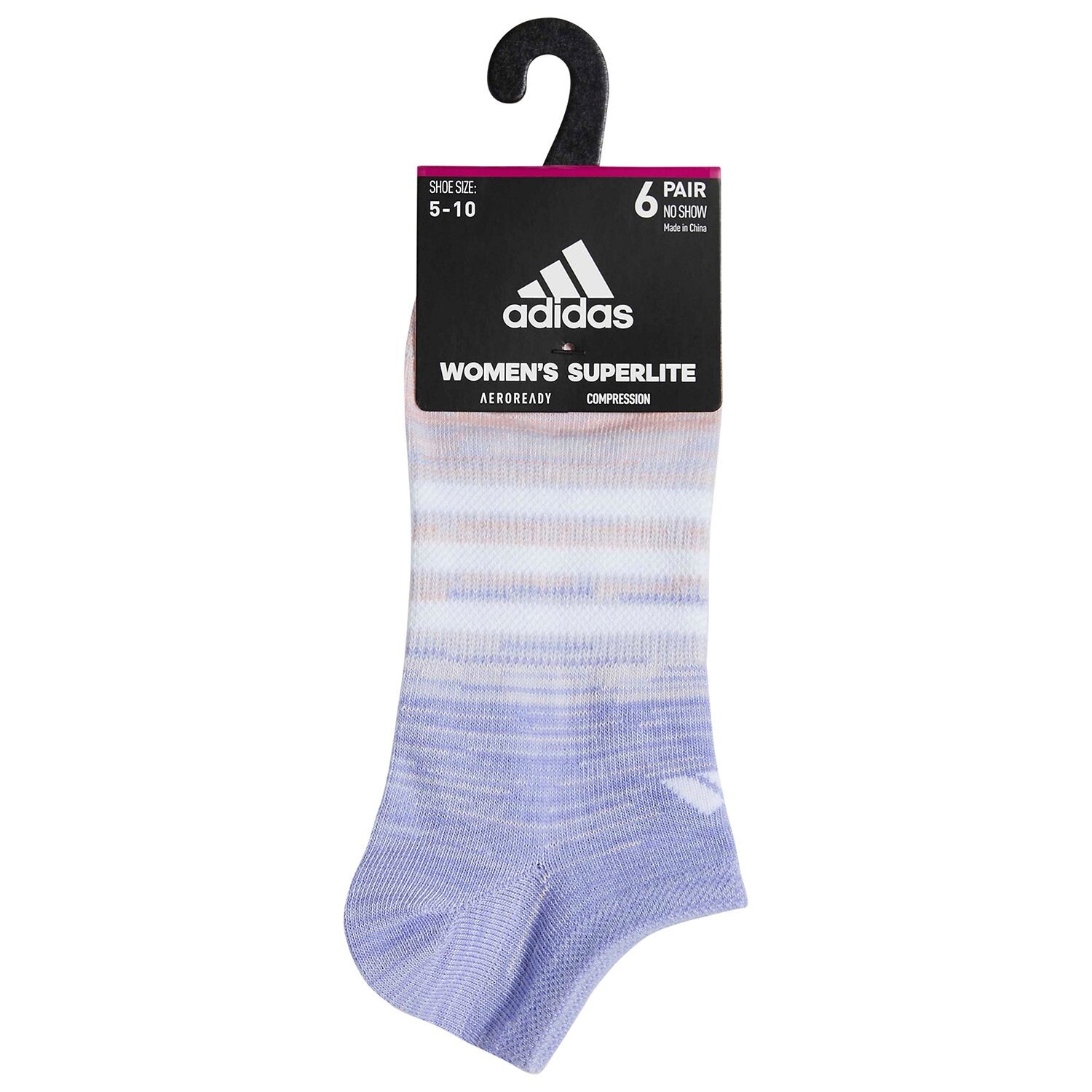 

Женские носки adidas Superlite Badge Of Sport Stripe No-Show (6 шт.) adidas, черный/синий