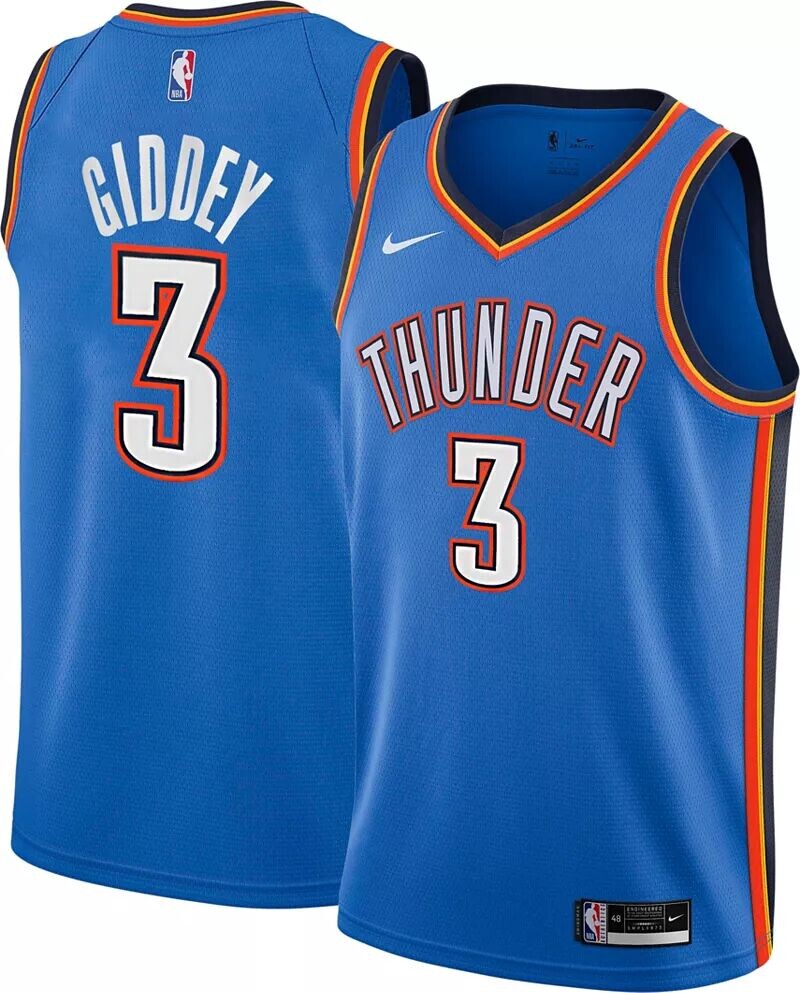 

Мужская синяя майка Nike Oklahoma City Thunder Josh Giddy #3 Dri-FIT Swingman