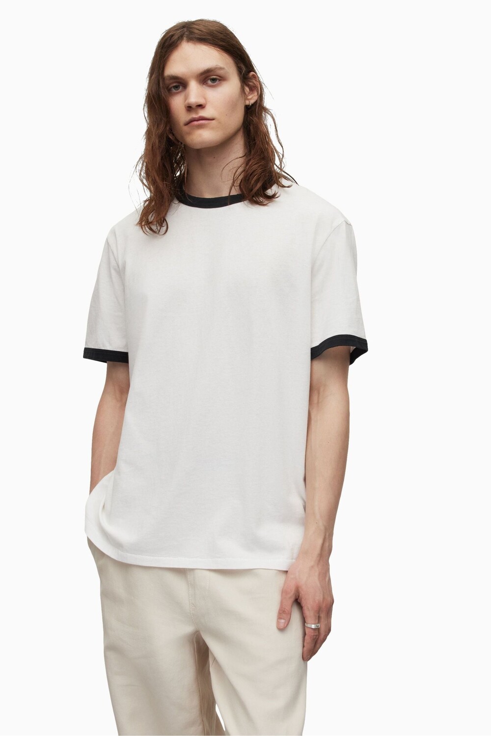 

Белая футболка AllSaints Cima с короткими рукавами и круглым вырезом All Saints, белый