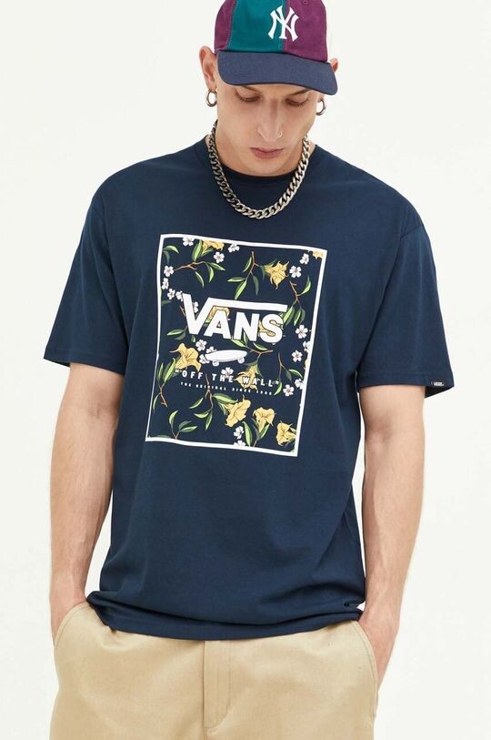 

Хлопковая футболка Vans, темно-синий