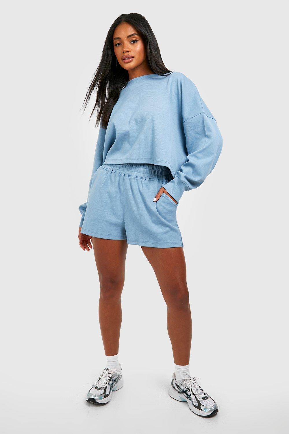 

Короткий спортивный костюм Boohoo, синий