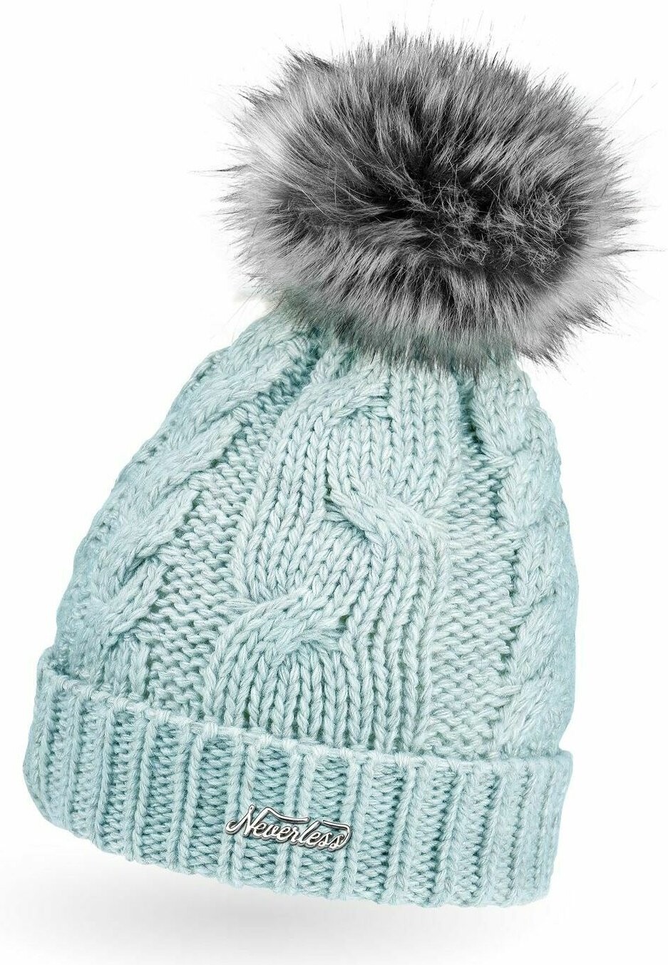 

Шапка WARME WINTER BOMMEL ZOPFMUSTER GEFÜT Neverless, цвет hellblau