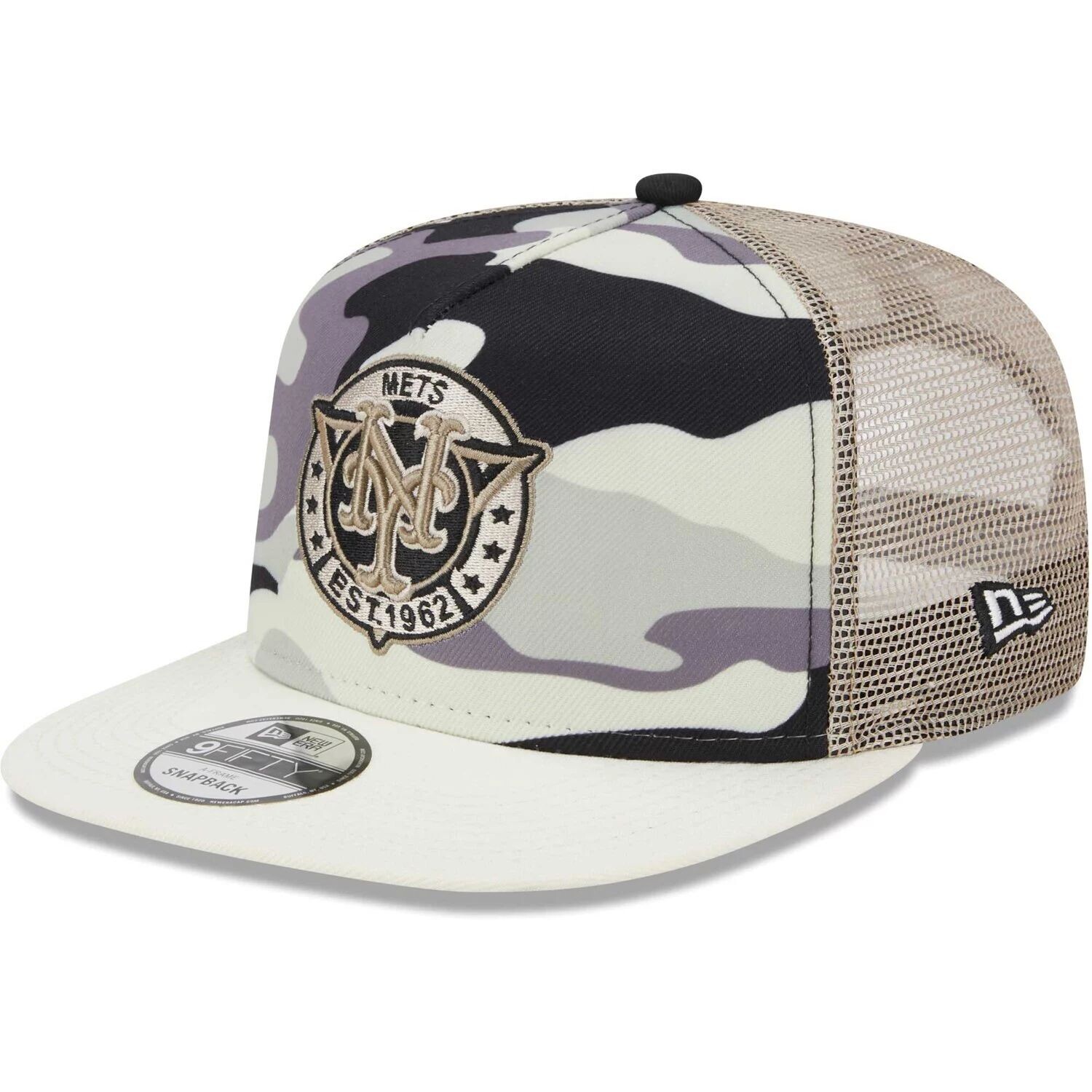 

Мужская кепка New Era White New York Mets Chrome Camo A-Frame 9FIFTY Trucker Snapback Hat