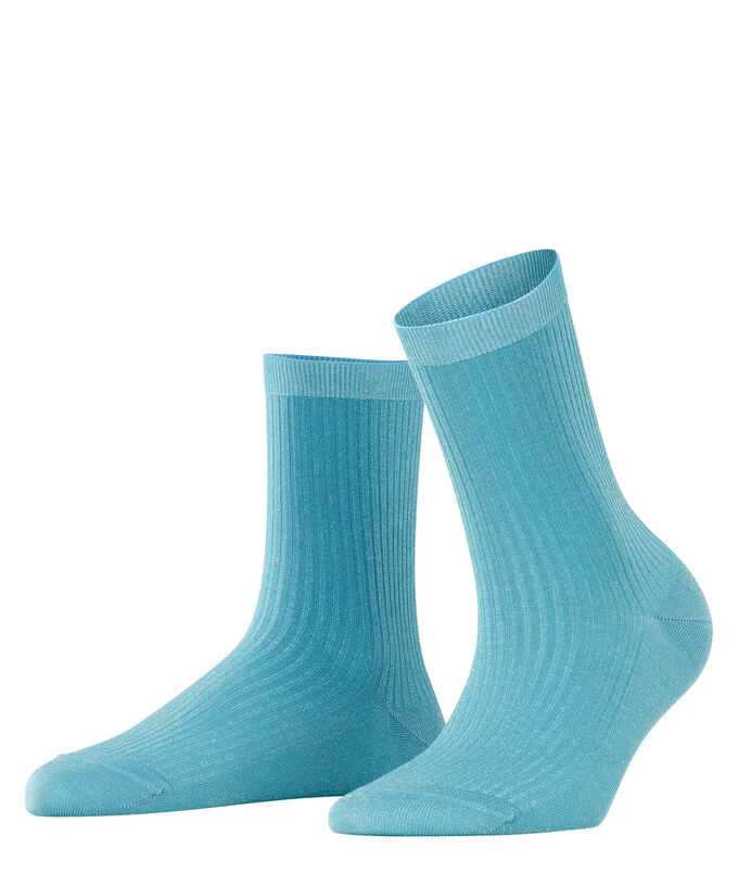 Носки блестящие в рубчик Falke, синий блестящие женские носки в горошек в стиле ретро качественные хлопковые блестящие дизайнерские модные блестящие чулочно носочные изделия