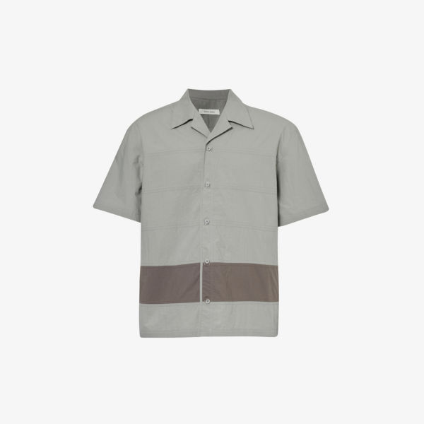 Хлопковая рубашка классического кроя в стиле колор-блок barrel Craig Green, серый