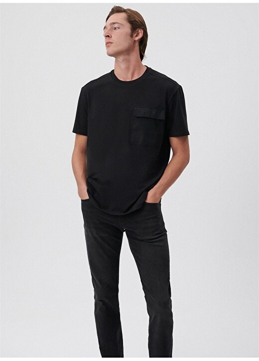 

Простая черная мужская футболка с круглым вырезом Mavi, Черный