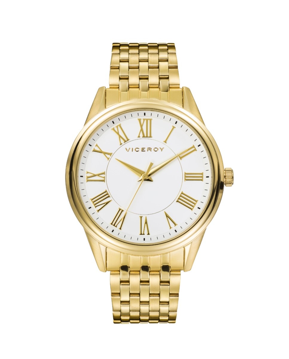 цена Грандиозные мужские часы из стали с 3 стрелками и золотым IP Viceroy, золотой
