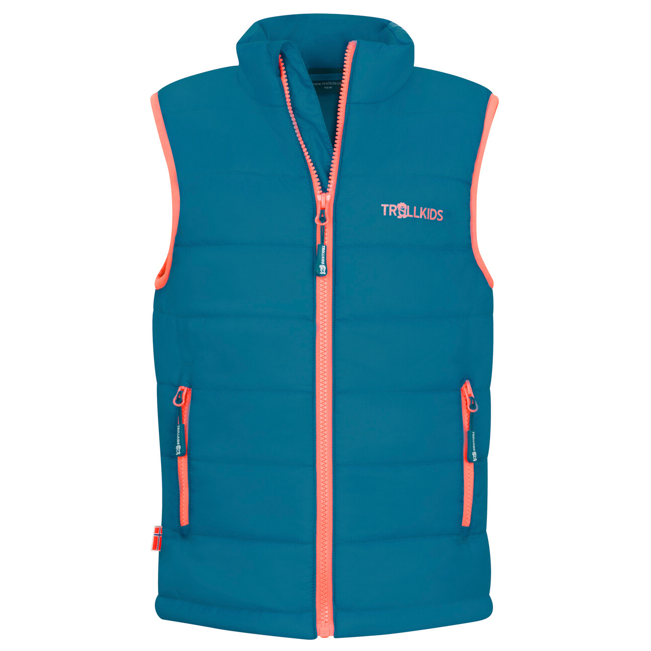 Жилет из синтетического волокна Trollkids Kids Trondheim Vest, цвет Atlantic Blue/Glow Orange