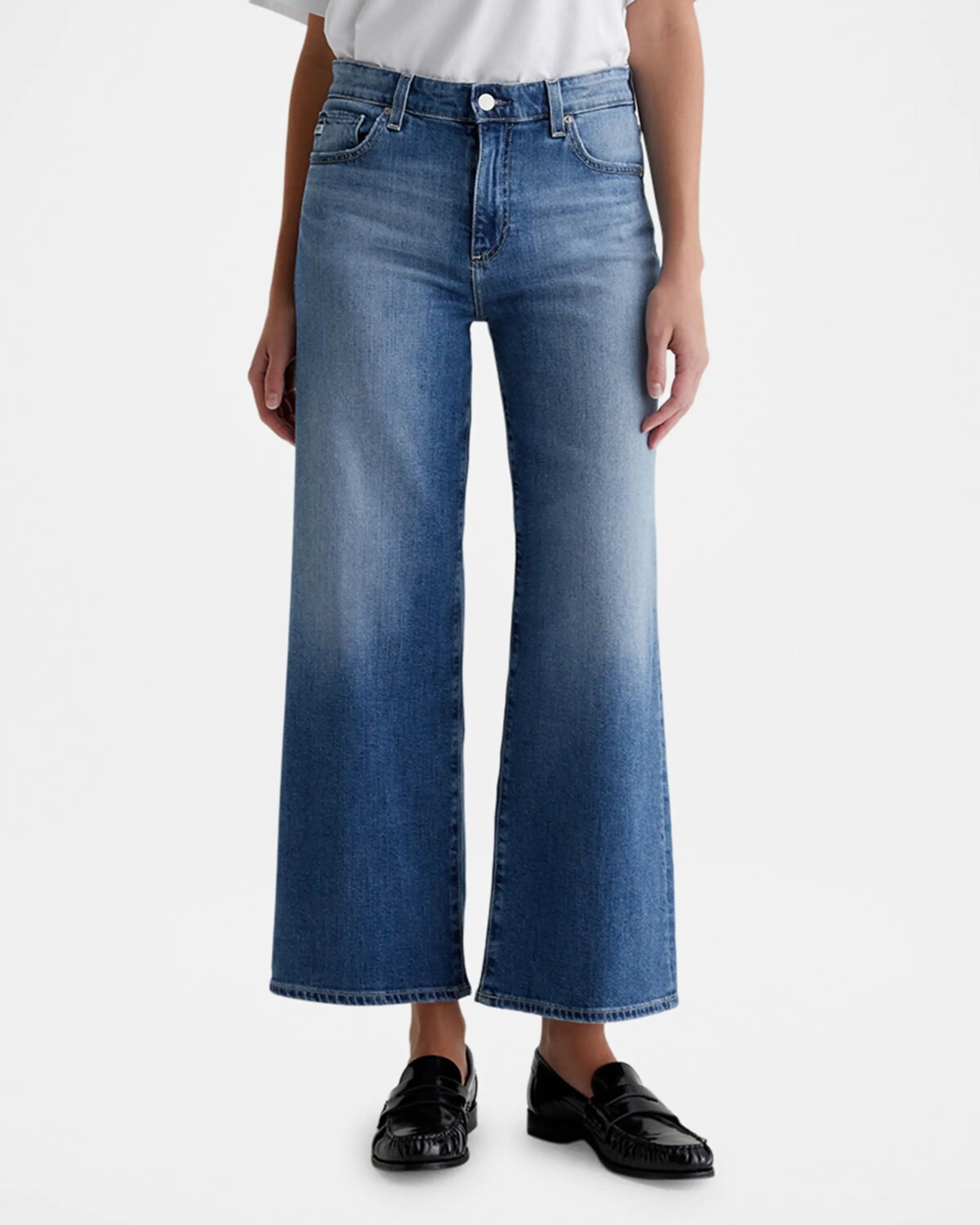 

Укороченные джинсы Saige широкого кроя Ag Jeans, цвет Bell Canyon