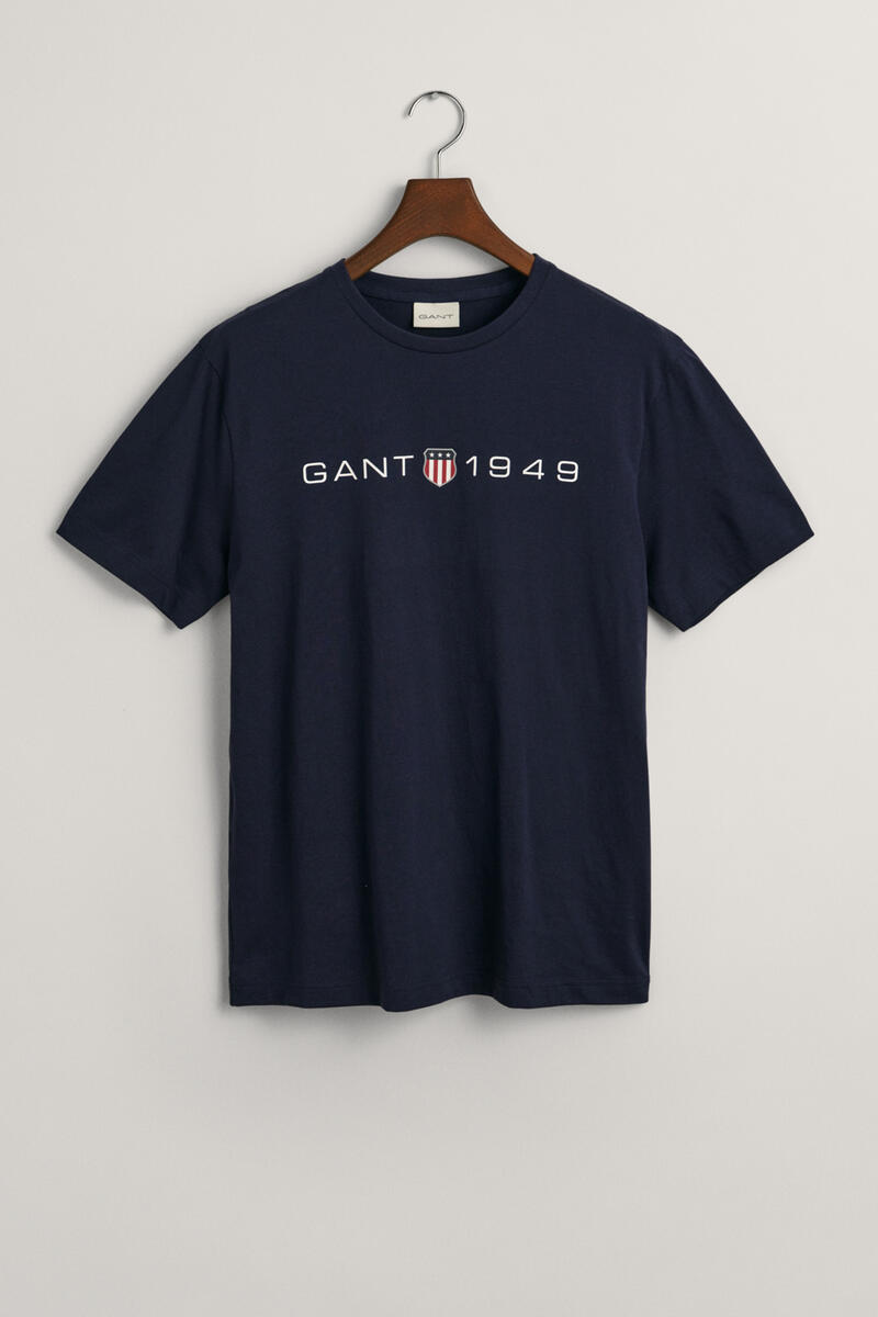 женская футболка с коротким рукавом с графическим принтом Футболка Gant, темно-синий