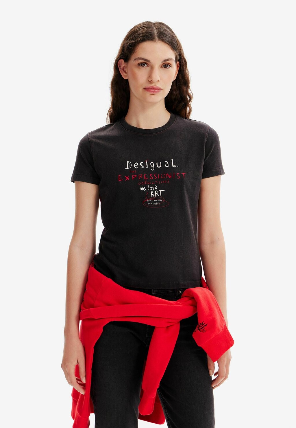 

Футболка с принтом Desigual, черный