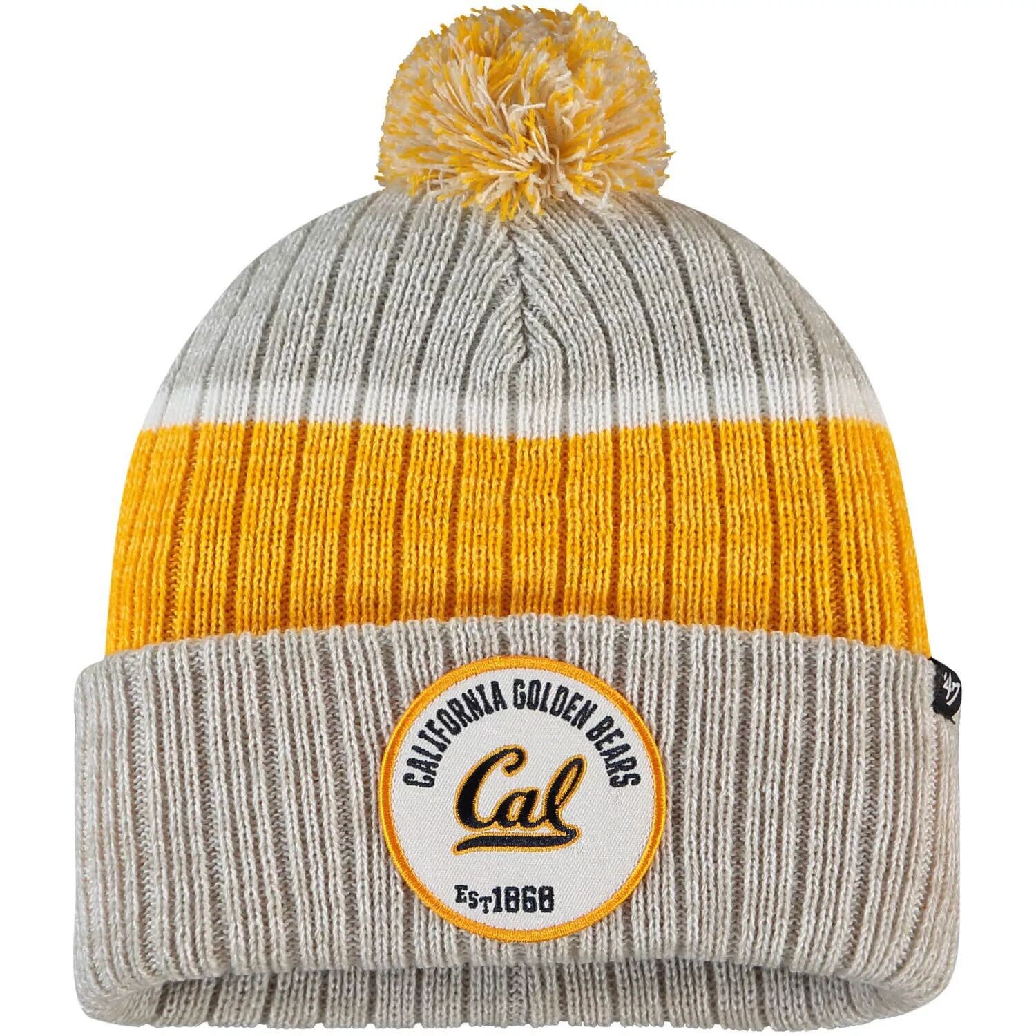 

Мужская серая вязаная шапка с манжетами и помпоном Cal Bears Holcomb '47