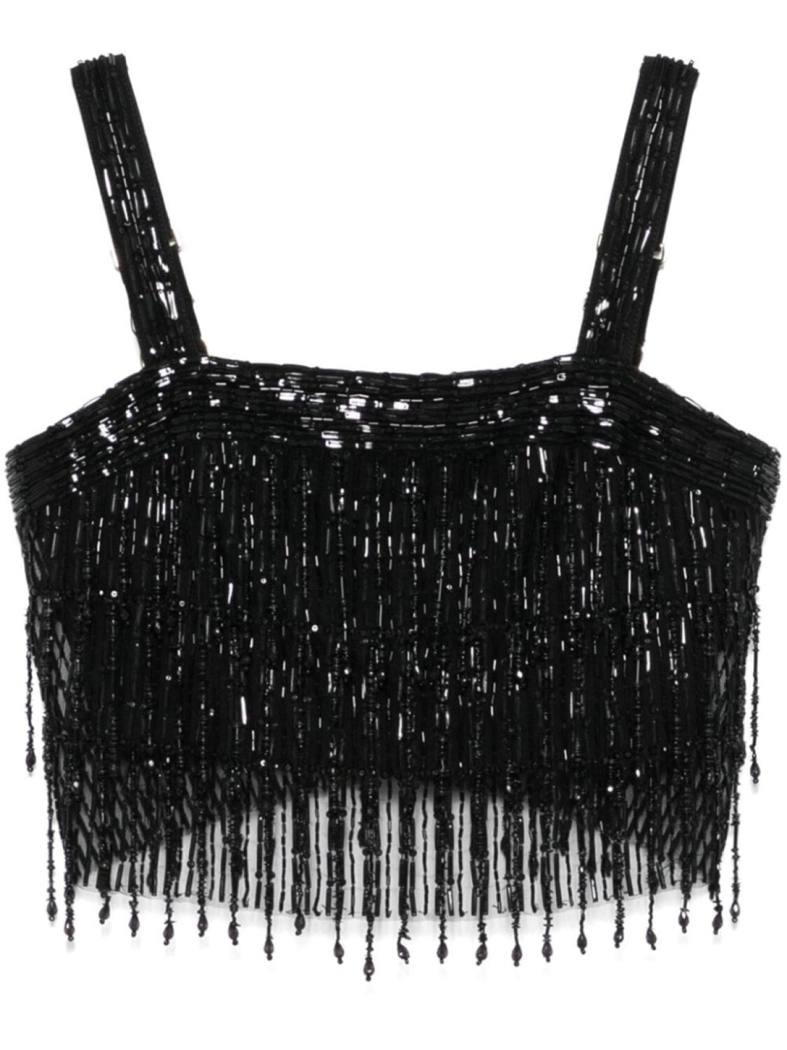 

Укороченный топ Elisabetta Franchi, украшенный бисером, черный