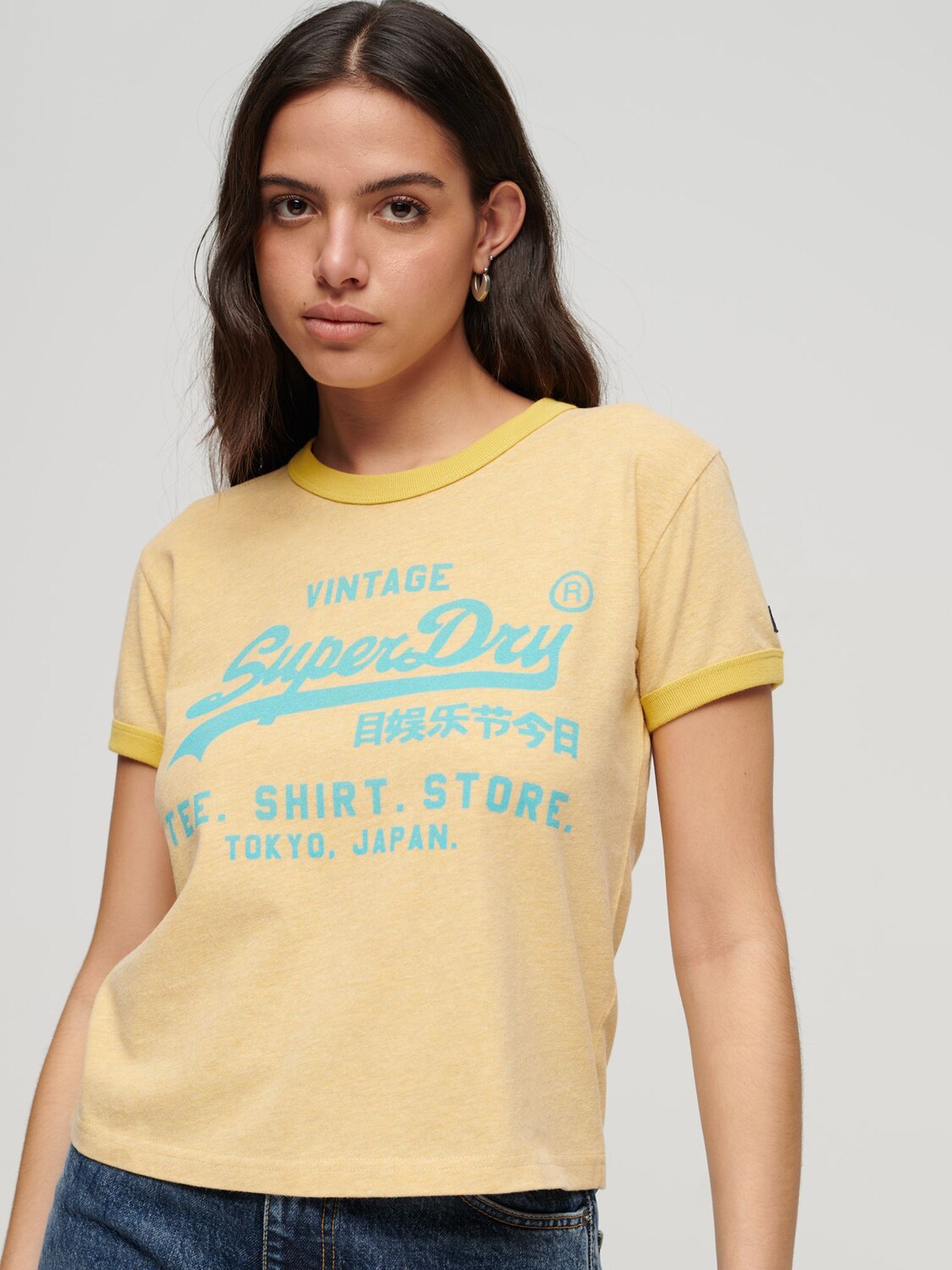 

Футболка с логотипом Superdry Neon Vintage, цвет: желтый