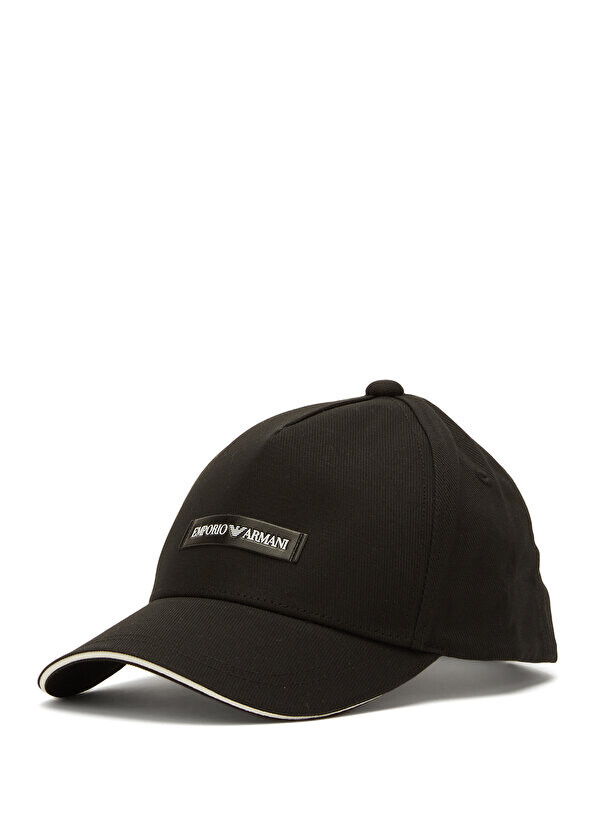 

Черная мужская шляпа с логотипом Emporio Armani