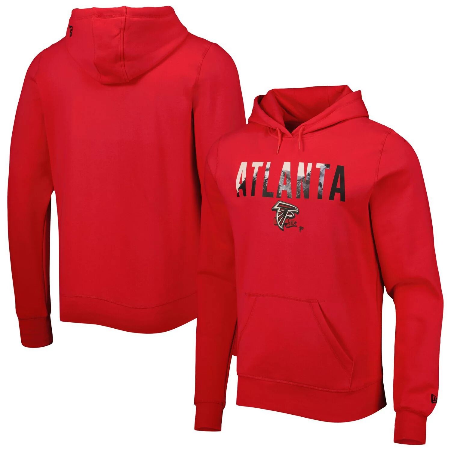 

Мужской красный пуловер с капюшоном Atlanta Falcons Ink Dye New Era