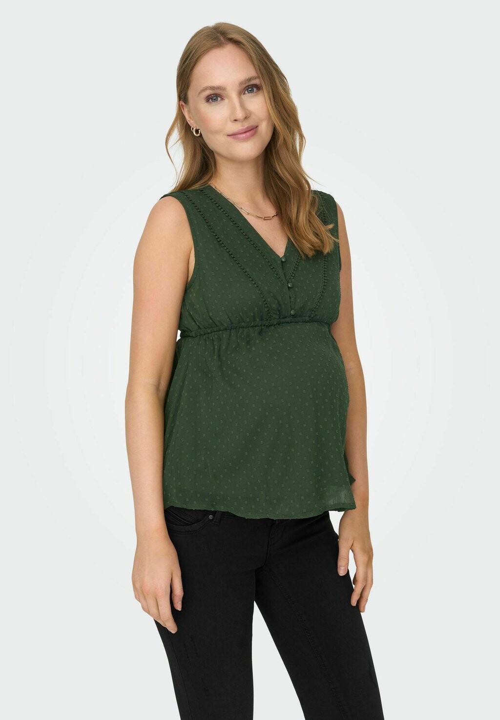 

Топ MAMA ÄRMELLOS ONLY MATERNITY, оливково-зеленый