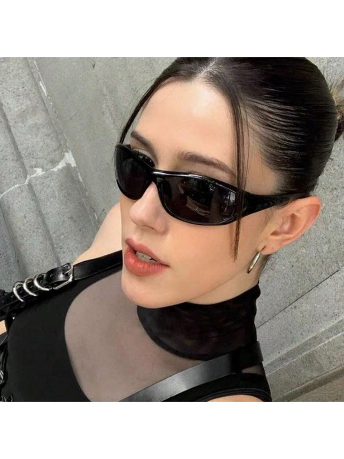 1 шт. Женские модные солнцезащитные очки Y2k с закругленной оправой
