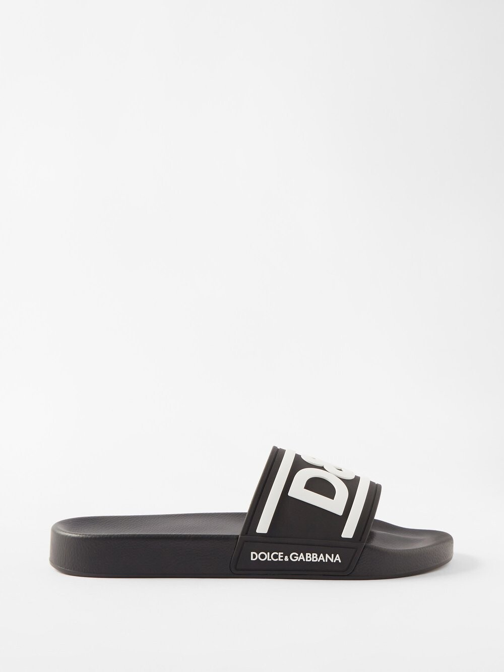 

Резиновые шлепанцы с тисненым логотипом Dolce & Gabbana, черный