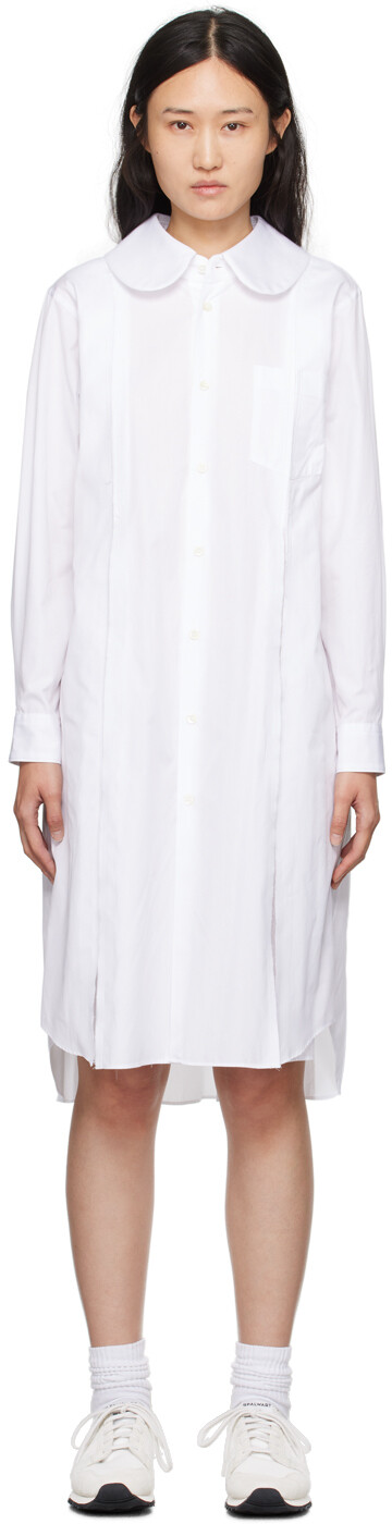 

Comme des Garcons Белое платье миди с необработанными краями Comme des Garcons Comme des Garçons, Белый