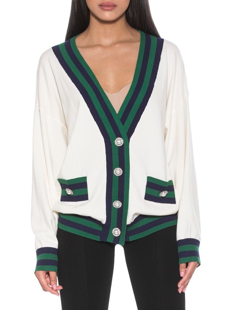 

Кардиган в полоску Frances Alexia Admor, цвет Ivory Multi
