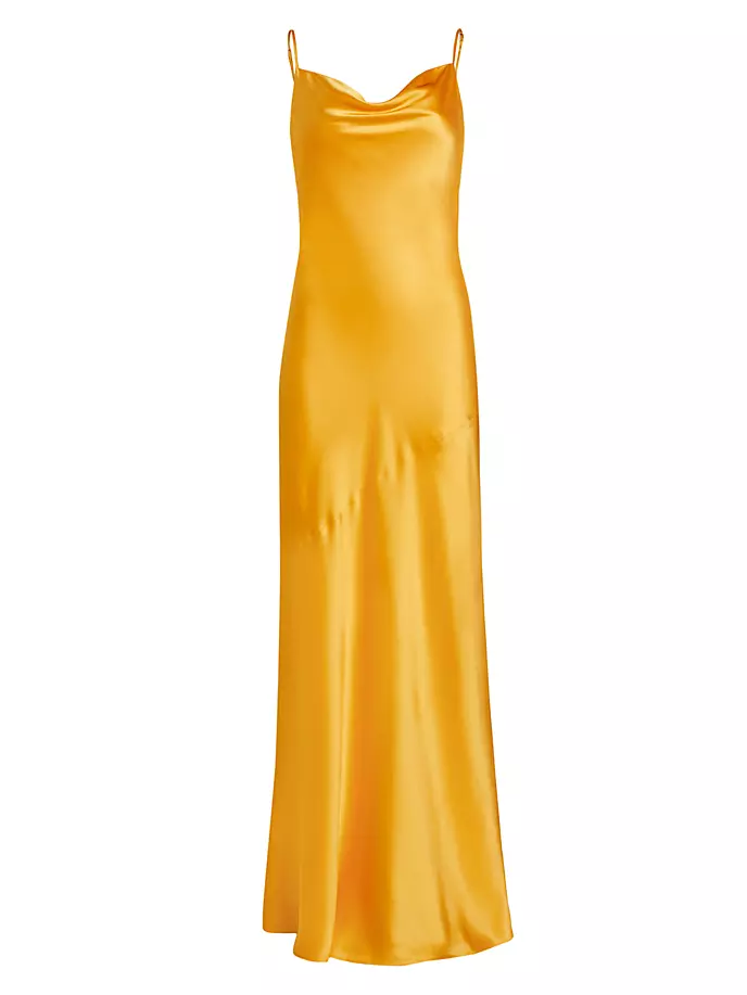 Платье макси из шелкового атласа Arianne L'Agence, цвет citrine