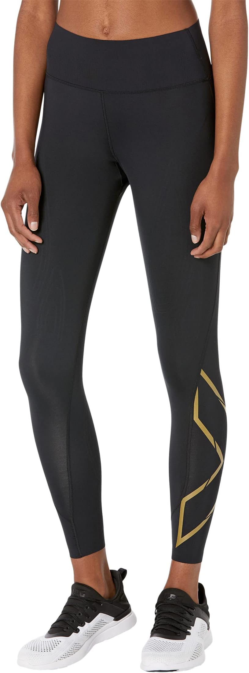 

Брюки Force Mid-Rise Compression Tights 2XU, цвет Black/Gold