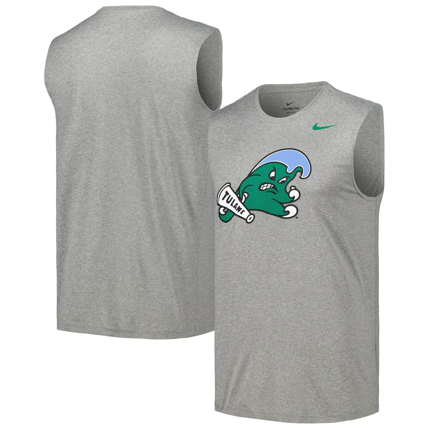 

Мужская футболка без рукавов Heather Grey Tulane Green Wave Legend Performance Nike