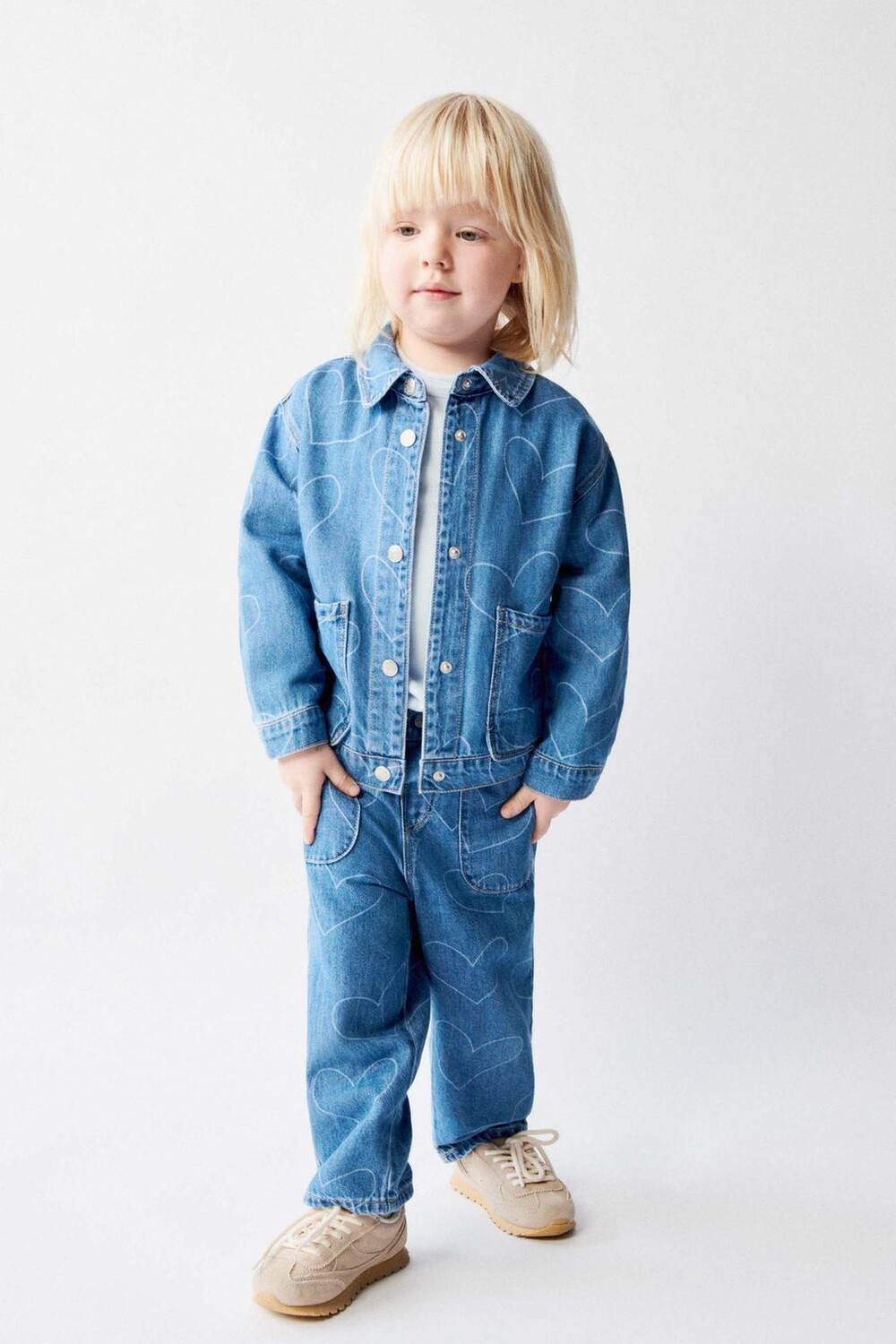 

Брюки из джинсового сердца ZARA, синий