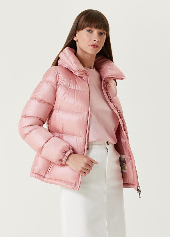 

Пальто с капюшоном Moncler, розовый