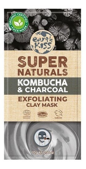 

Отшелушивающая глиняная маска для лица 10г Earth Kiss Super Naturals Kombucha & Charcoal Exfoliating Clay Mask