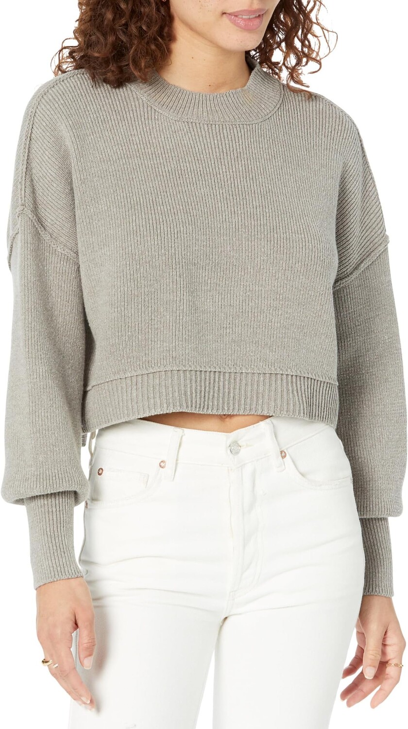 

Укороченный пуловер Easy Street Free People, цвет Heather Grey
