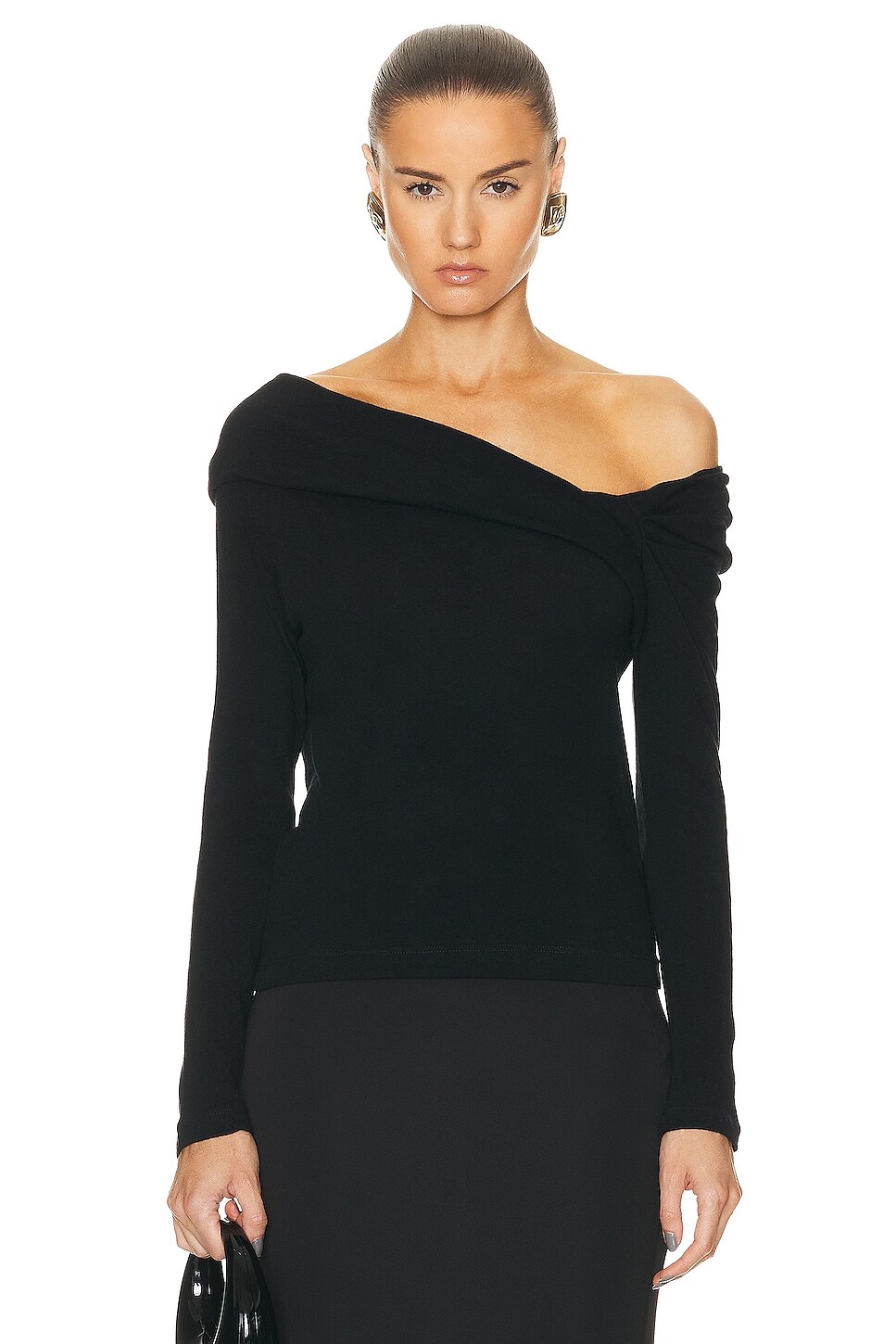 

Топ Enza Costa Cashmere One Shoulder, черный