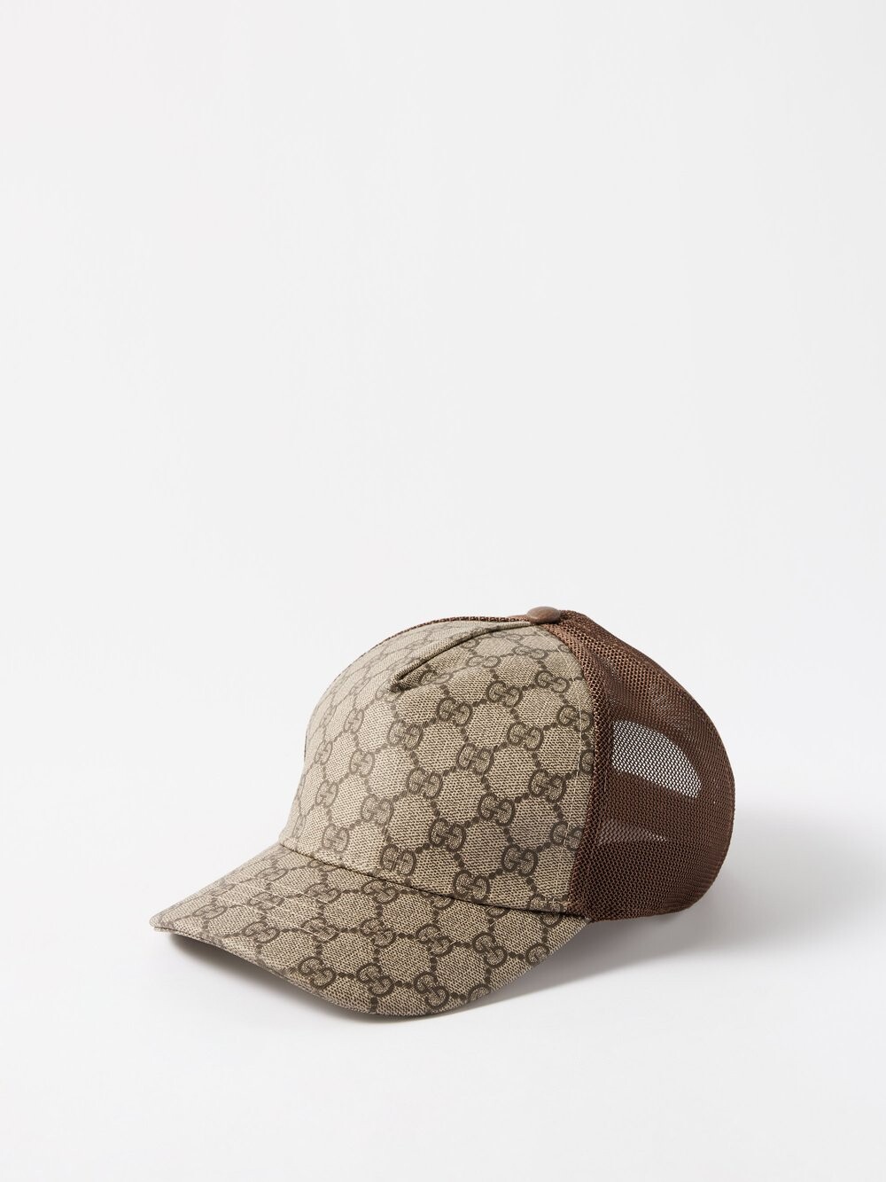 

Кепка из жаккардовой канвы gg и сетчатой ткани. Gucci, коричневый