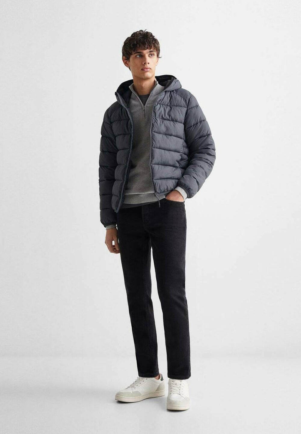 

Джинсы узкого кроя Mango Kids, цвет black denim