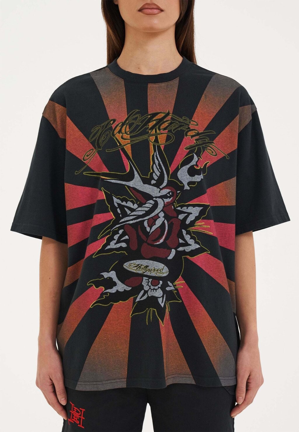 

Футболка с принтом HOLLYWOOD SWALLOW RELAXED Ed Hardy, черный