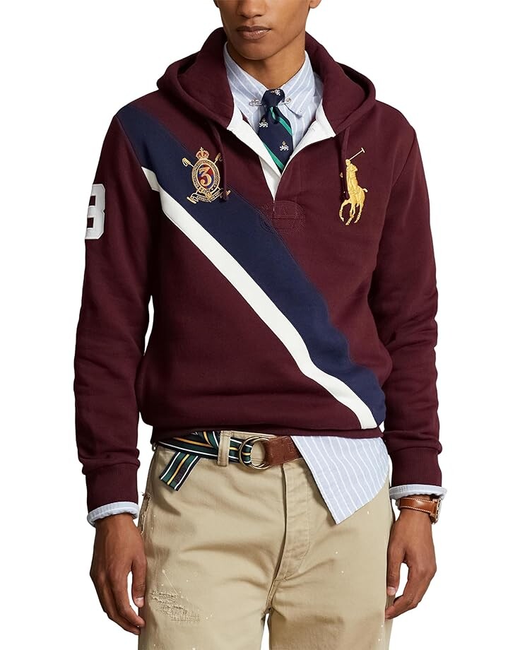 

Худи Polo Ralph Lauren Big Pony Fleece Rugby, цвет Harvard Wine Multi