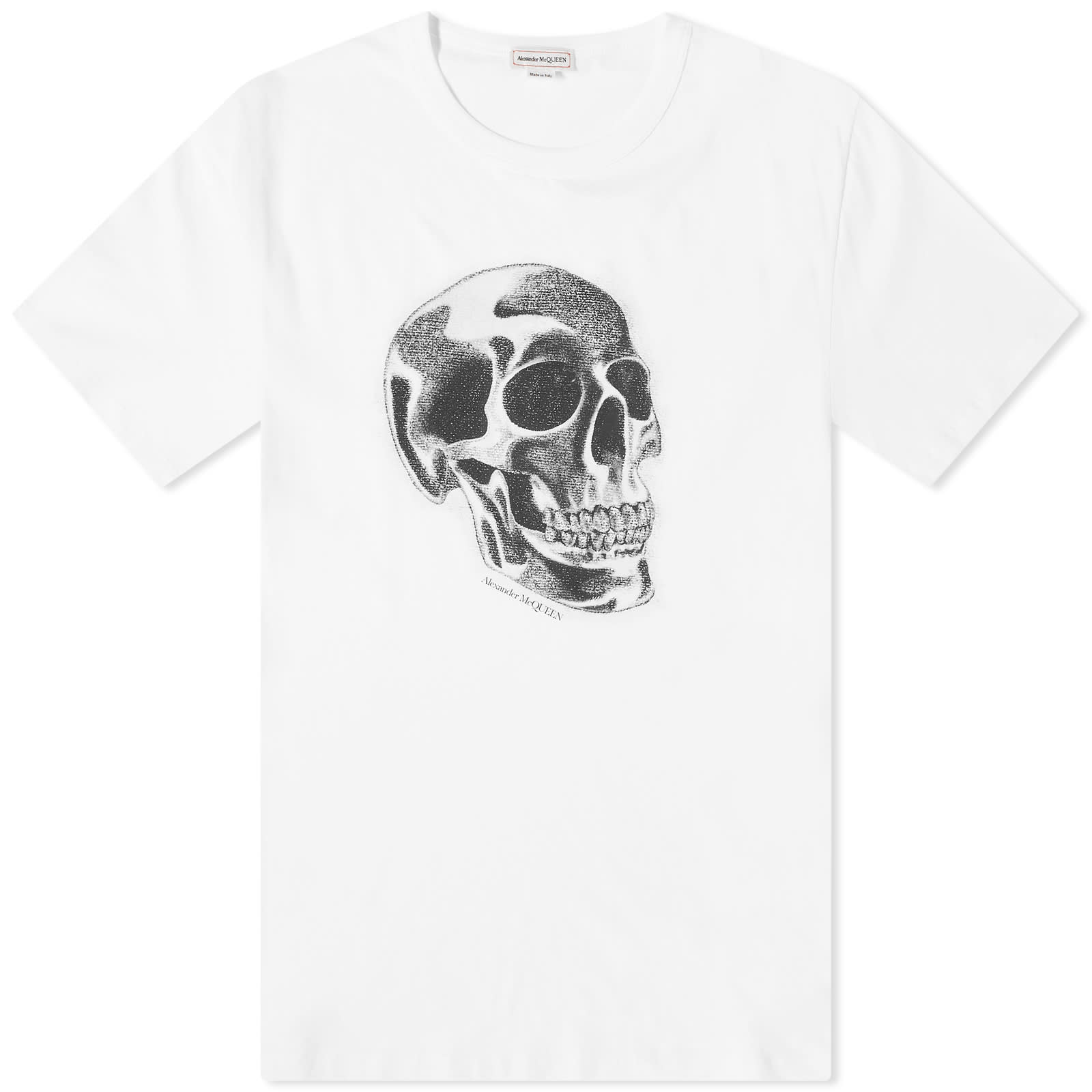 Футболка Alexander Mcqueen Metallic Skull Print, белый футболка alexander mcqueen solarized skull print черный