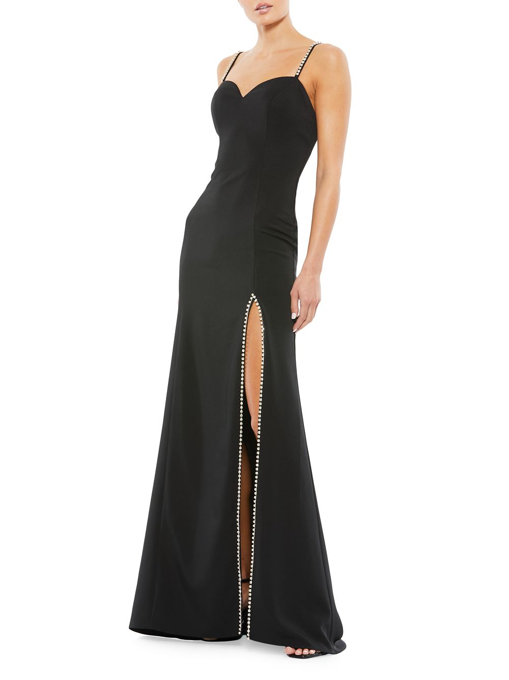 Платье трапециевидной формы Ieena с кристаллами Mac Duggal, черный платье трапециевидной формы с вышивкой пайетками mac duggal черный