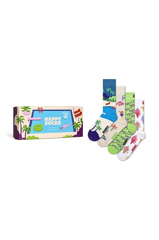 

Подарочная коробка, набор носков для вечеринки у бассейна, 4 шт. Happy Socks, мультиколор