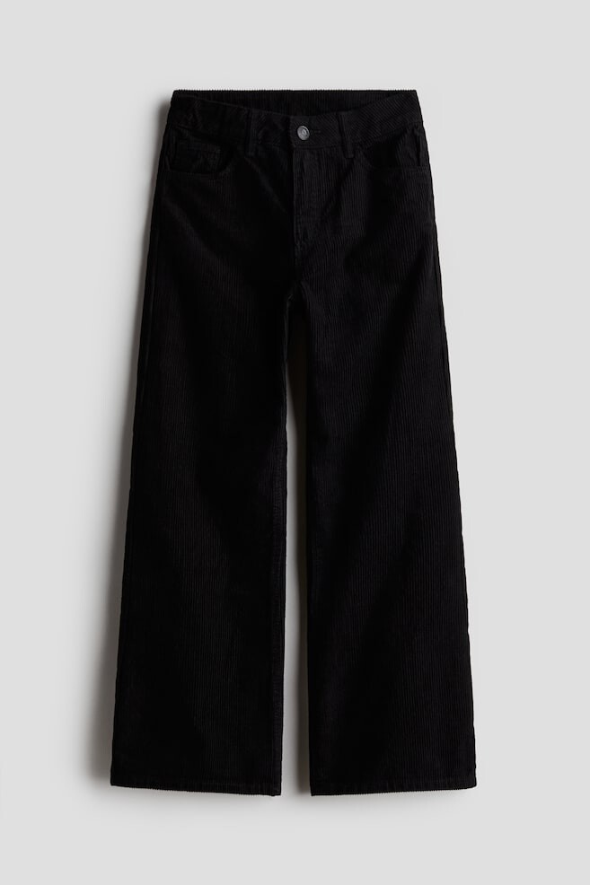 

Брюки из хлопкового вельвета H&M, черный