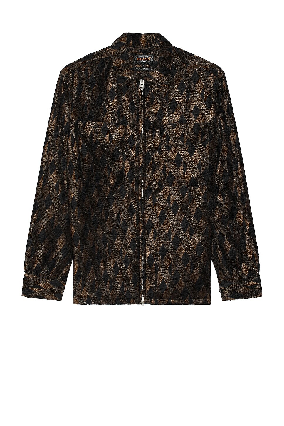 

Куртка Beams Plus Zipper Front Diamond Pattern Jacquard, черный